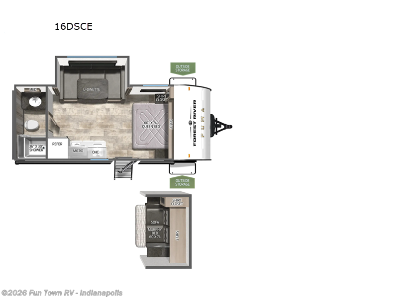 2026 Forest River Puma Camping Edition 16DSCE - New Travel Trailer For Sale by Fun Town RV - Indianapolis in EDINBURGH, Indiana features Slideout