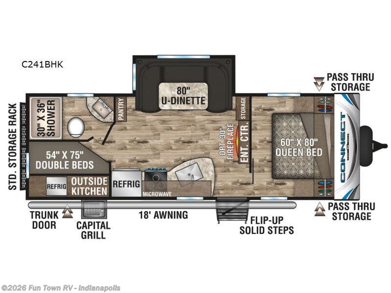 2019 K-Z Connect C241BHK - Used Travel Trailer For Sale by Fun Town RV - Indianapolis in EDINBURGH, Indiana features Slideout
