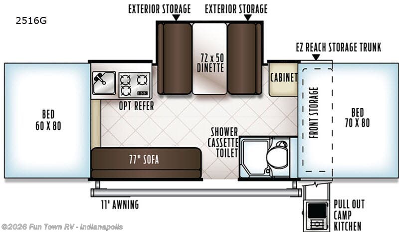 2019 Forest River Rockwood Premier 2516G - Used Popup For Sale by Fun Town RV - Indianapolis in EDINBURGH, Indiana features Slideout