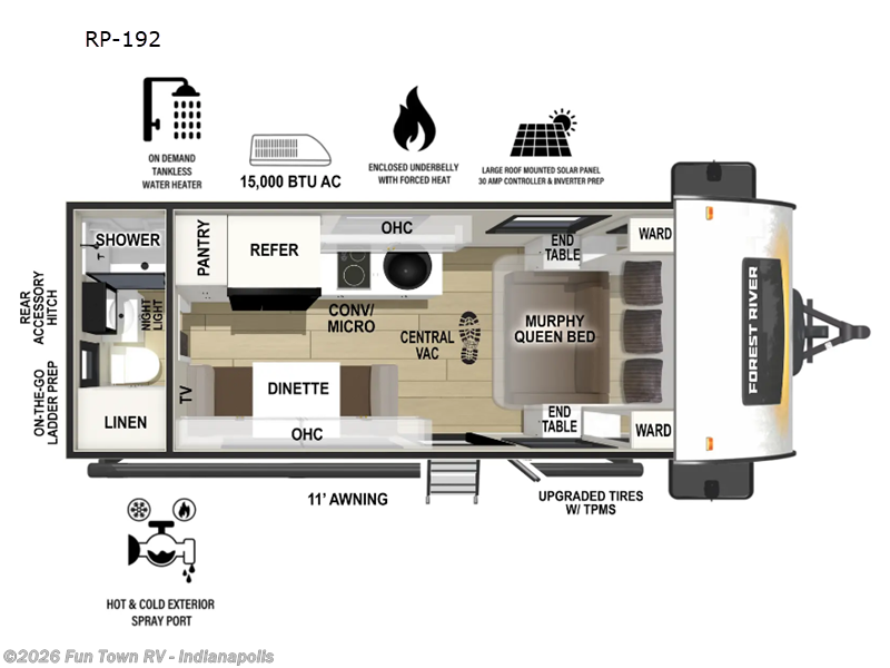2026 Forest River R Pod RP-192 - New Travel Trailer For Sale by Fun Town RV - Indianapolis in EDINBURGH, Indiana