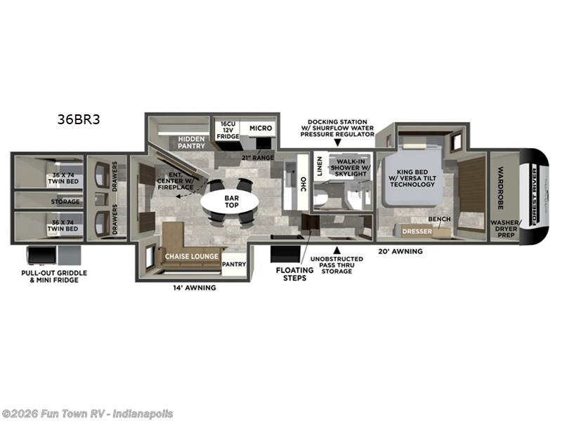 2026 Forest River Impression 36BR3 - New Fifth Wheel For Sale by Fun Town RV - Indianapolis in EDINBURGH, Indiana features Slideout
