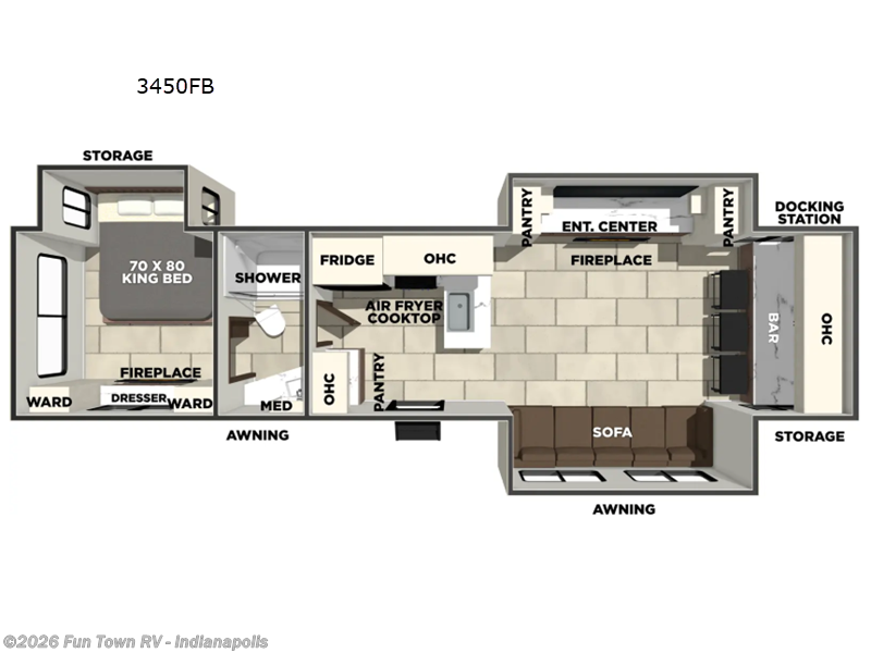 2026 Prime Time LaCrosse 3450FB - New Travel Trailer For Sale by Fun Town RV - Indianapolis in EDINBURGH, Indiana features Slideout