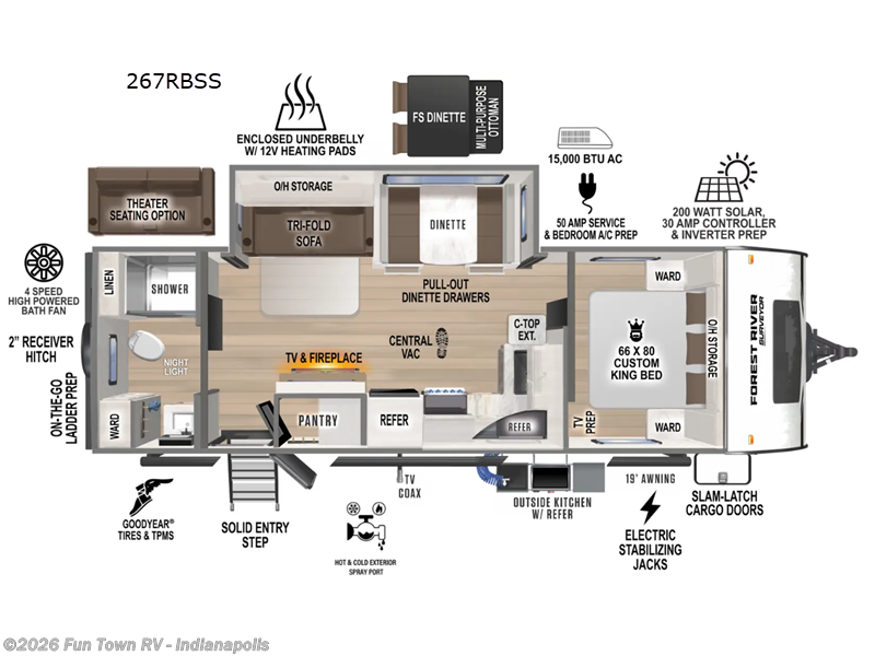 2026 Forest River Grand Surveyor 267RBSS - New Travel Trailer For Sale by Fun Town RV - Indianapolis in EDINBURGH, Indiana features Slideout