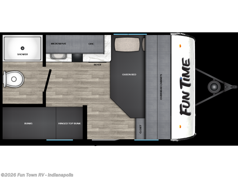2026 CrossRoads Fun Time 14BH - New Travel Trailer For Sale by Fun Town RV - Indianapolis in EDINBURGH, Indiana
