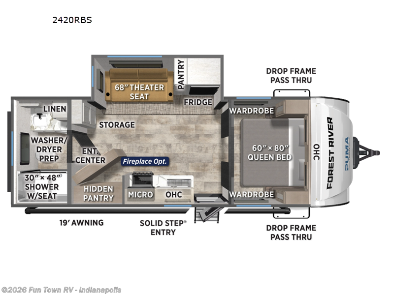 2026 Forest River Puma Tracks 2420RBS - New Travel Trailer For Sale by Fun Town RV - Indianapolis in EDINBURGH, Indiana features Slideout