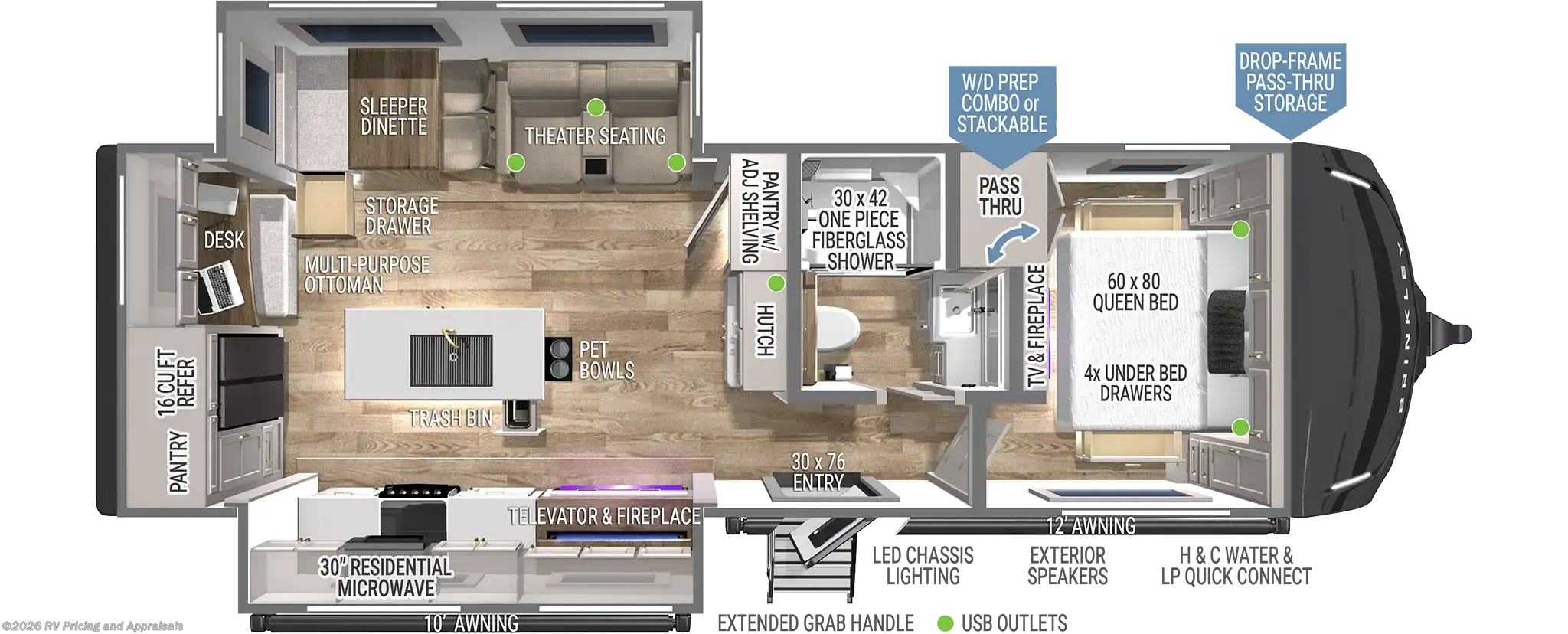 Floorplan of 2025 Brinkley RV Model Z AIR 285 LOCATED IN CAIRO NY