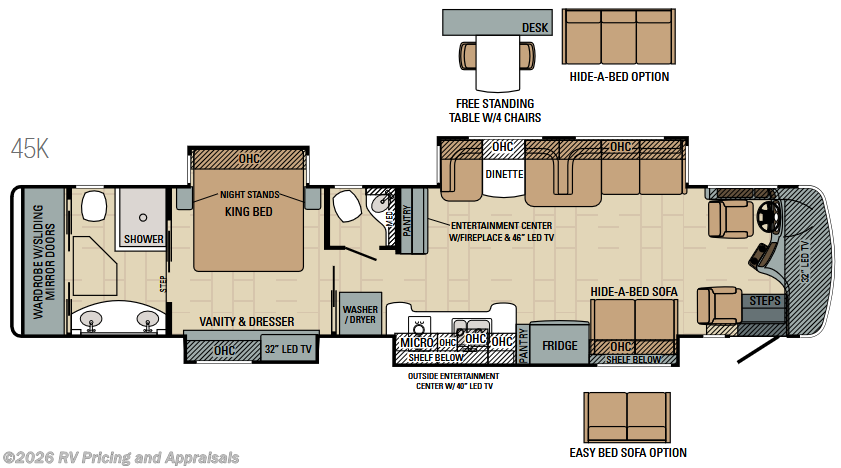 Floorplan of 2015 Entegra Coach Cornerstone 45K LOCATED IN UNION HALL VA. 24176
