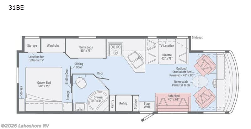 2019 Winnebago Vista 31BE - Used Class A For Sale by Lakeshore RV in Muskegon, Michigan features Slideout