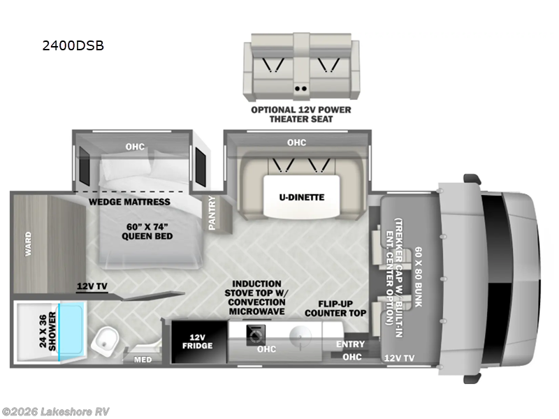 2025 Forest River Sunseeker MBS 2400DSB - New Class C For Sale by Lakeshore RV in Muskegon, Michigan features Slideout
