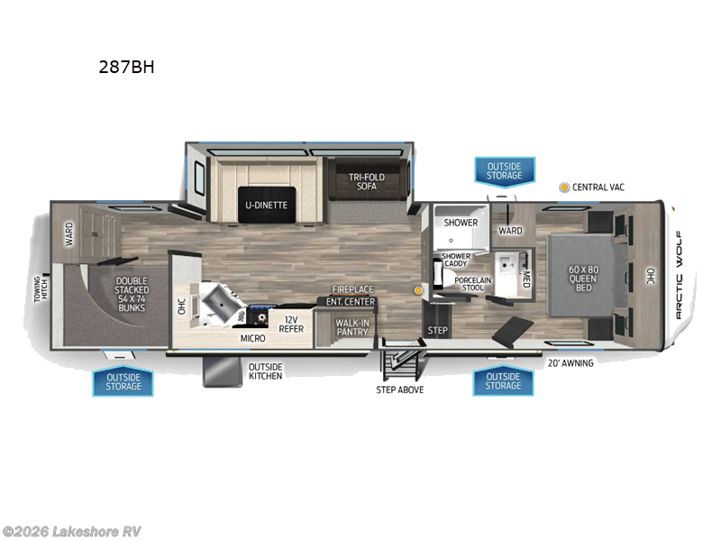 2026 Forest River Cherokee Arctic Wolf 287BH - New Fifth Wheel For Sale by Lakeshore RV in Muskegon, Michigan features Slideout