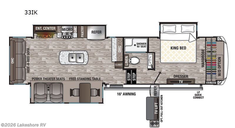 2020 Forest River Cedar Creek Silverback 33IK - Used Fifth Wheel For Sale by Lakeshore RV in Muskegon, Michigan features Slideout