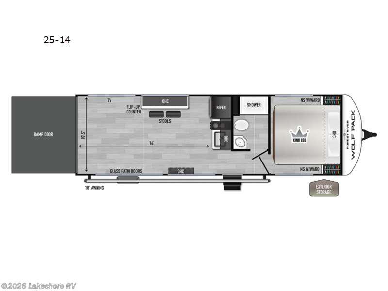 2026 Forest River Cherokee Wolf Pack 25-14 - New Toy Hauler For Sale by Lakeshore RV in Muskegon, Michigan