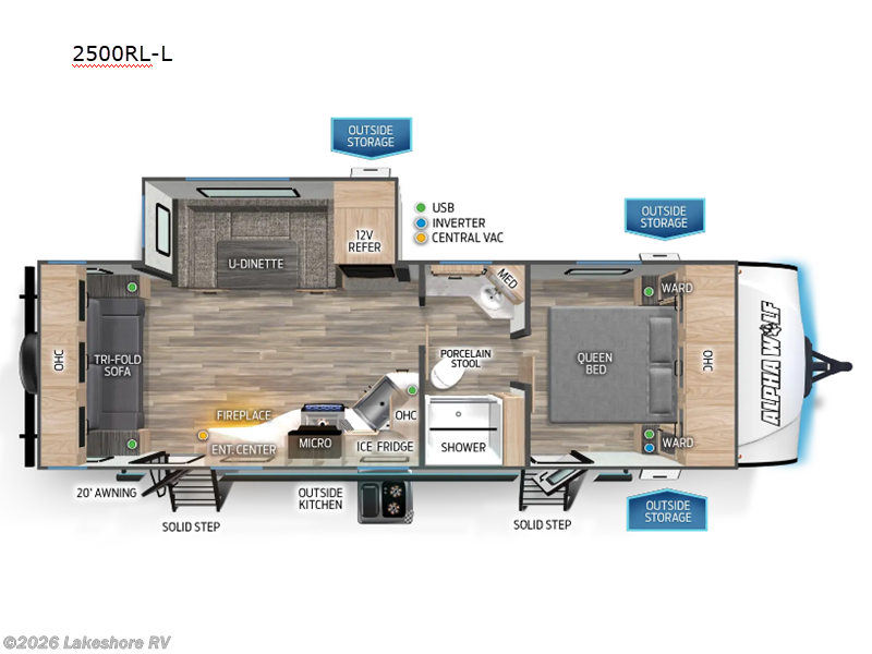 2024 Forest River Cherokee Alpha Wolf 2500RL-L - New Travel Trailer For Sale by Lakeshore RV in Muskegon, Michigan features Slideout