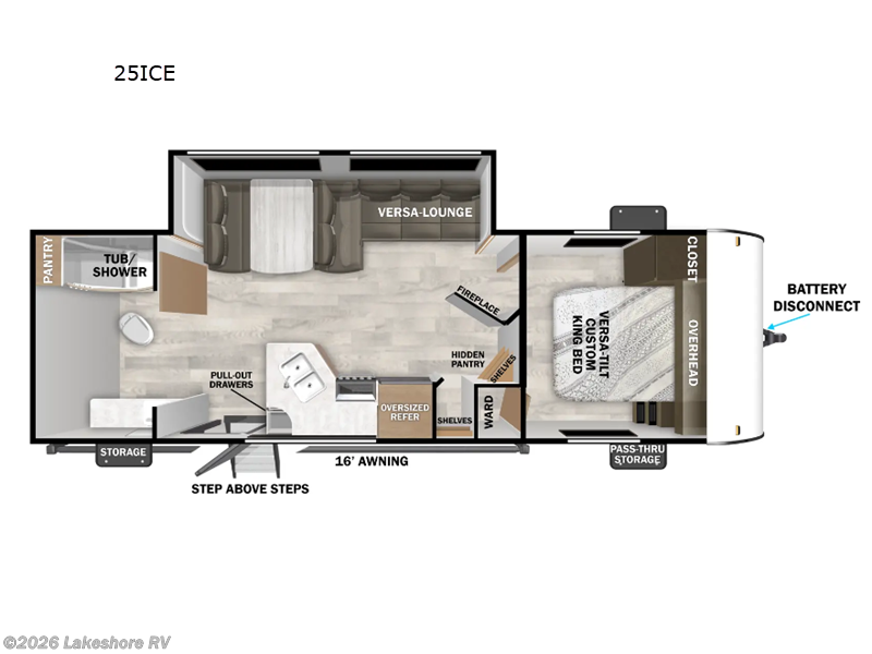 2025 Forest River Wildwood X-Lite 25ICE - New Travel Trailer For Sale by Lakeshore RV in Muskegon, Michigan features Slideout