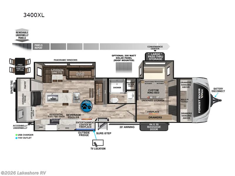 2025 Forest River Vibe 3400XL - New Travel Trailer For Sale by Lakeshore RV in Muskegon, Michigan features Slideout