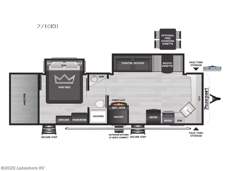 2025 Keystone Passport 2710KB - New Travel Trailer For Sale by Lakeshore RV in Muskegon, Michigan features Slideout