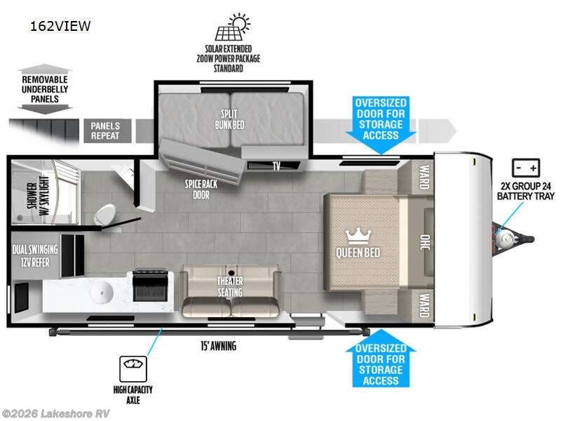 2024 Forest River Wildwood FSX 162VIEW - New Travel Trailer For Sale by Lakeshore RV in Muskegon, Michigan features Slideout