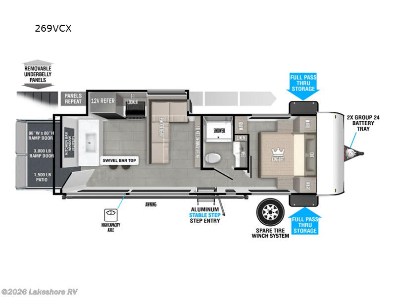 2025 Forest River Wildwood FSX 269VCX - New Travel Trailer For Sale by Lakeshore RV in Muskegon, Michigan features Slideout