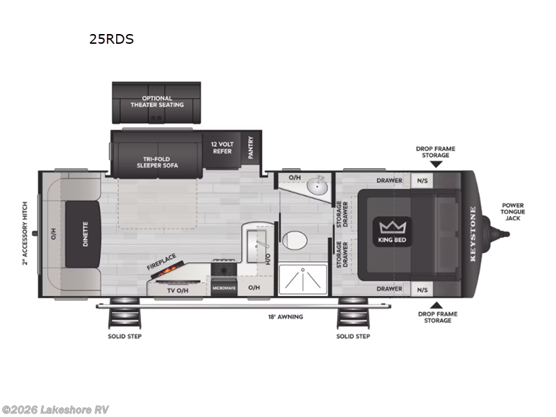 2026 Keystone Cougar Half-Ton 25RDS - New Travel Trailer For Sale by Lakeshore RV in Muskegon, Michigan features Slideout