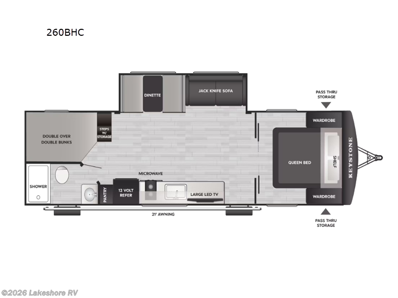 2026 Keystone Passport Classic 260BHC - New Travel Trailer For Sale by Lakeshore RV in Muskegon, Michigan features Slideout