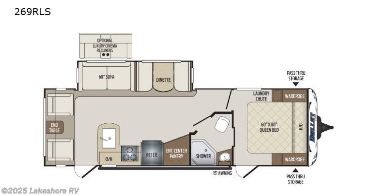 2019 Keystone Bullet 269RLS - Used Travel Trailer For Sale by Lakeshore RV in Muskegon, Michigan features Slideout