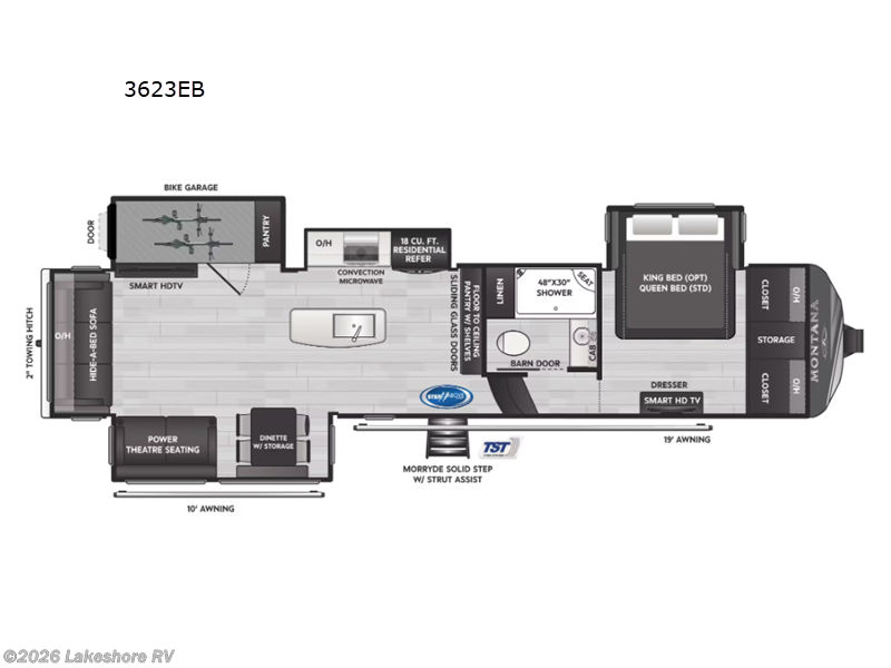 2026 Keystone Montana 3623EB - New Fifth Wheel For Sale by Lakeshore RV in Muskegon, Michigan features Slideout