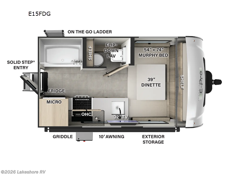 2026 Forest River Flagstaff E-Pro E15FDG - New Travel Trailer For Sale by Lakeshore RV in Muskegon, Michigan