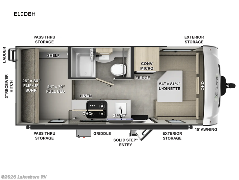 2026 Forest River Flagstaff E-Pro E19DBH - New Travel Trailer For Sale by Lakeshore RV in Muskegon, Michigan