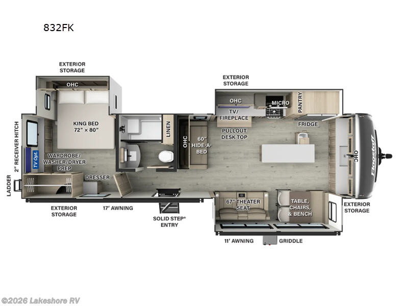 2026 Forest River Flagstaff Classic 832FK - New Travel Trailer For Sale by Lakeshore RV in Muskegon, Michigan features Slideout
