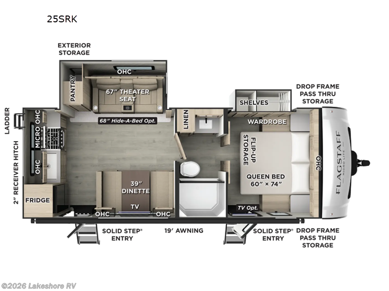 2026 Forest River Flagstaff Micro Lite 25SRK - New Travel Trailer For Sale by Lakeshore RV in Muskegon, Michigan features Slideout