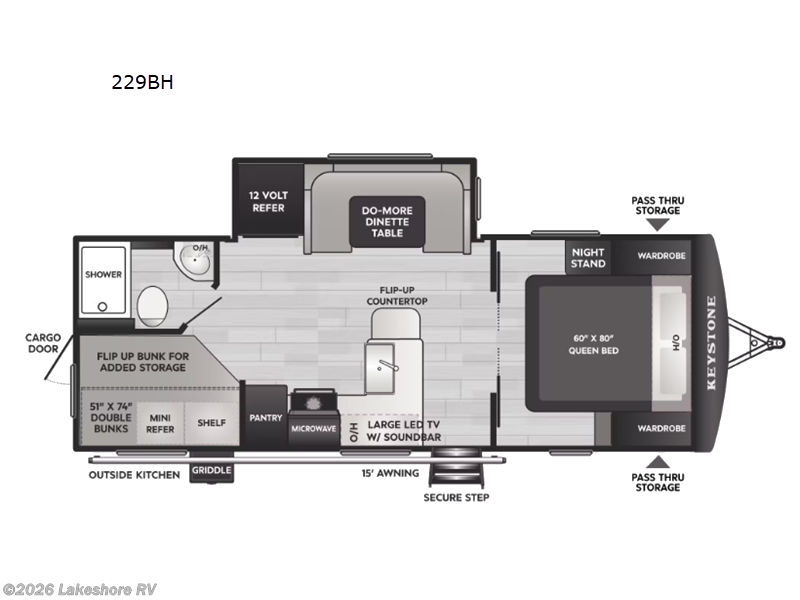 2026 Passport Super Lite 229BH by Keystone from Lakeshore RV in Muskegon, Michigan