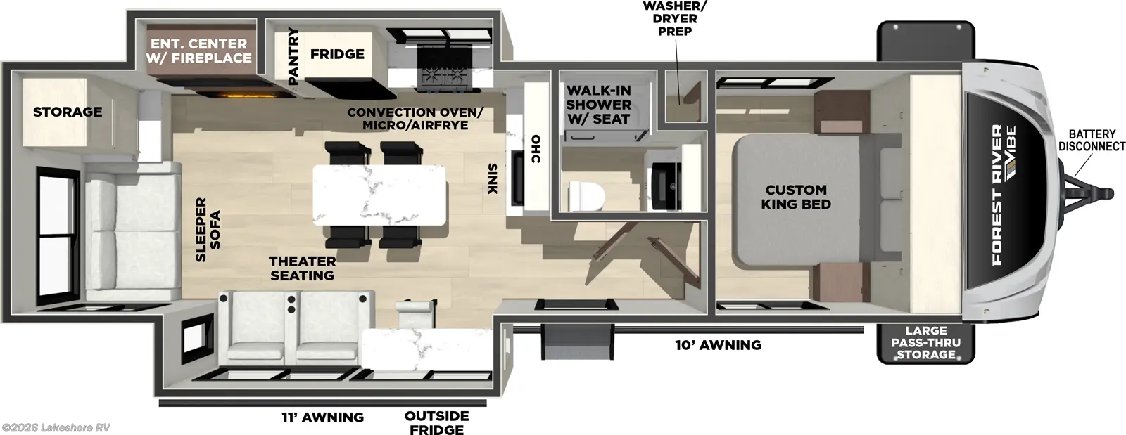 2026 Forest River Vibe 2800RL - New Travel Trailer For Sale by Lakeshore RV in Muskegon, Michigan