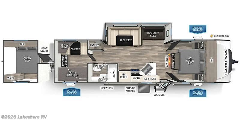 2025 Forest River Cherokee Alpha Wolf 280QBS - New Travel Trailer For Sale by Lakeshore RV in Muskegon, Michigan