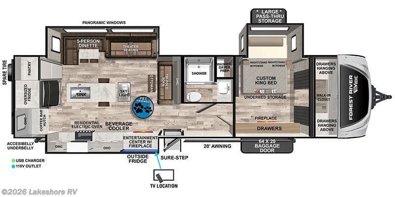 2025 Forest River Vibe 3400XL - New Travel Trailer For Sale by Lakeshore RV in Muskegon, Michigan