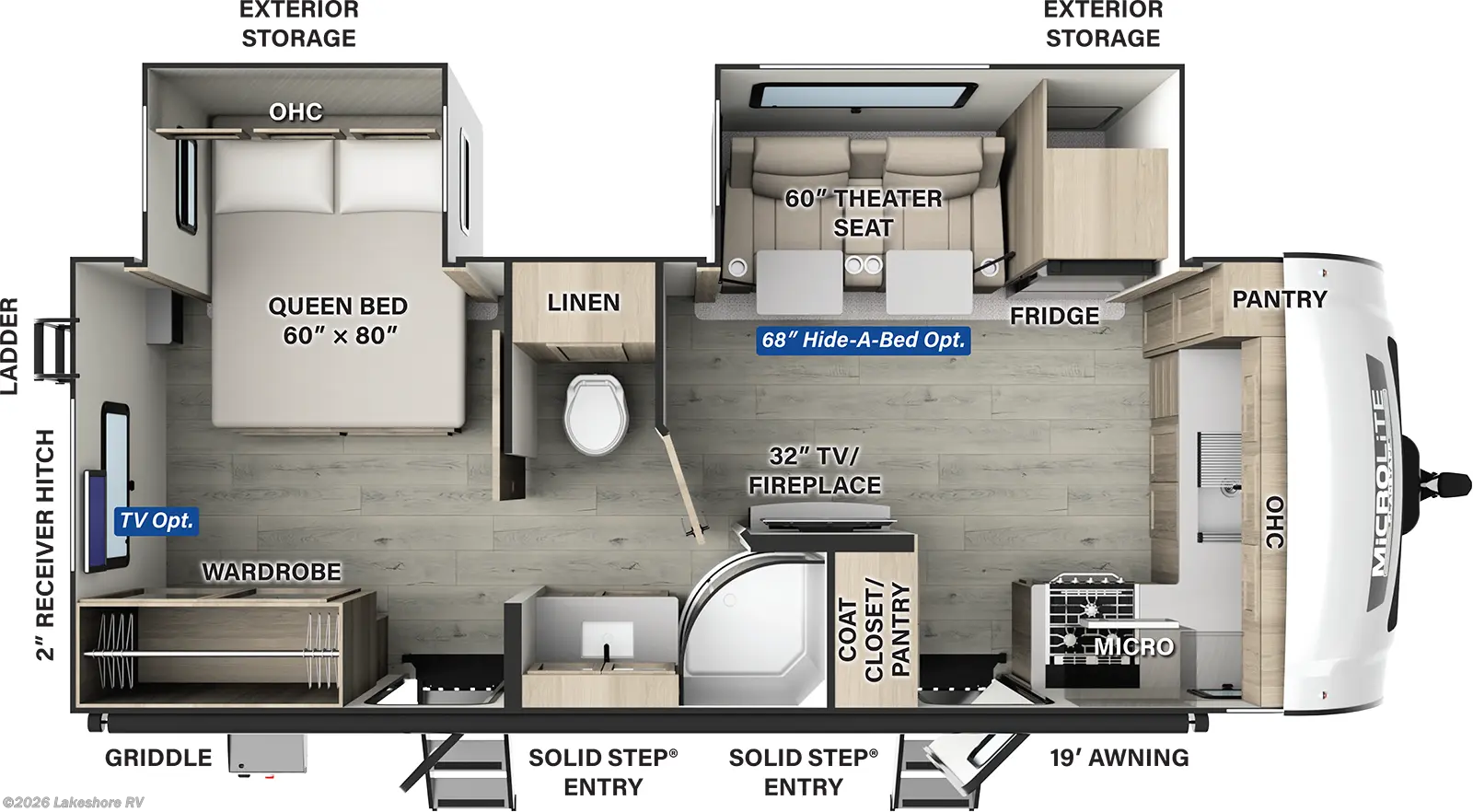 2025 Flagstaff Micro Lite 25FKBS by Forest River from Lakeshore RV in Muskegon, Michigan