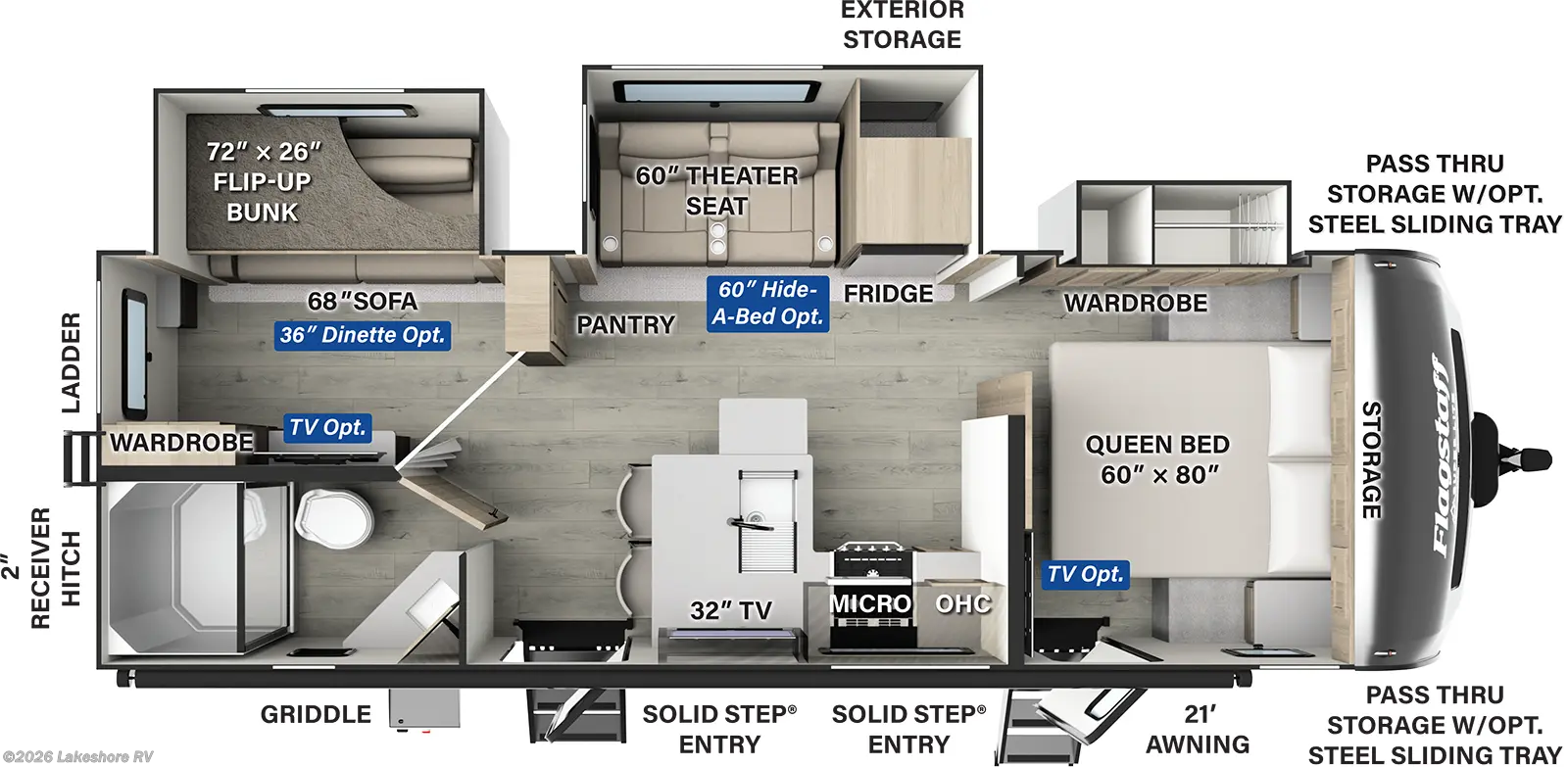 2025 Forest River Flagstaff Super Lite 26BHW - New Travel Trailer For Sale by Lakeshore RV in Muskegon, Michigan