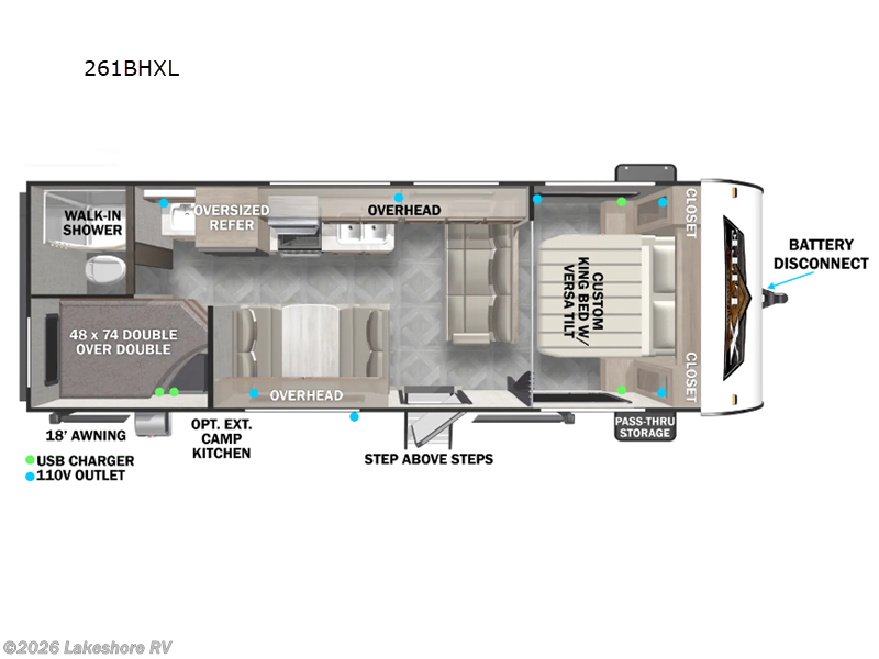 2024 Wildwood X-Lite 261BHXL by Forest River from Lakeshore RV in Muskegon, Michigan