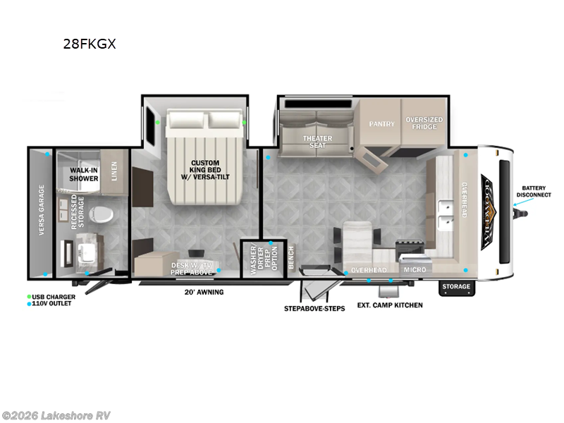 2024 Wildwood 28FKG by Forest River from Lakeshore RV in Muskegon, Michigan