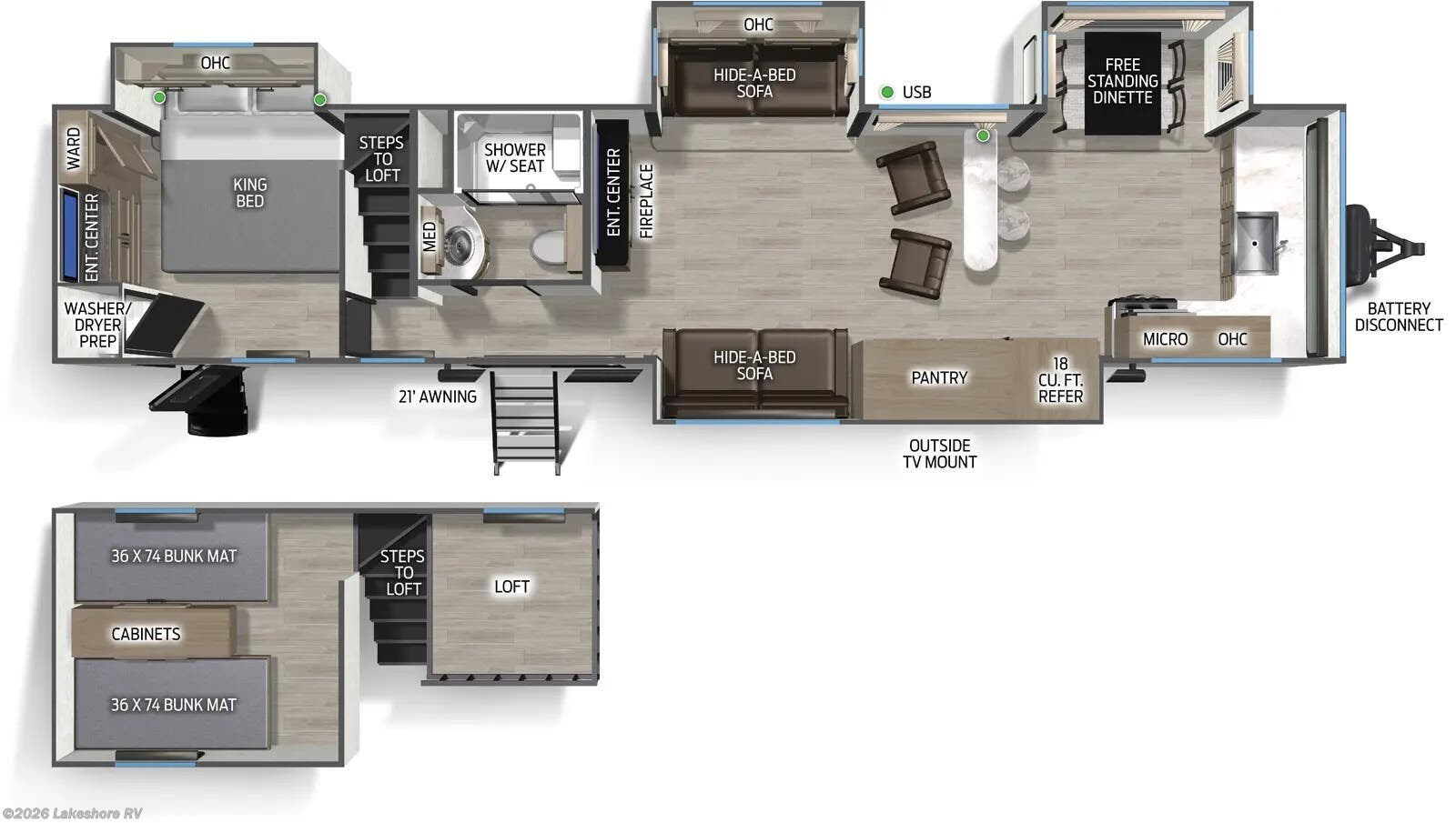2027 Forest River Cherokee Timberwolf 39DK - New Destination Trailer For Sale by Lakeshore RV in Muskegon, Michigan