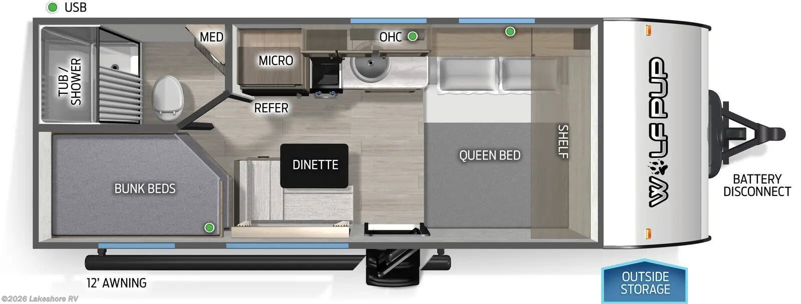 2027 Forest River Cherokee Wolf Pup 17LP - New Travel Trailer For Sale by Lakeshore RV in Muskegon, Michigan
