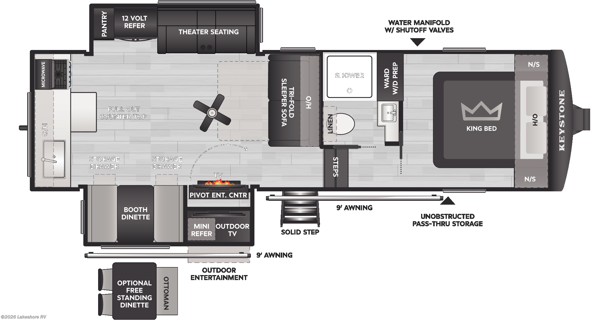 2027 Keystone Cougar Half-Ton 26RKE - New Fifth Wheel For Sale by Lakeshore RV in Muskegon, Michigan