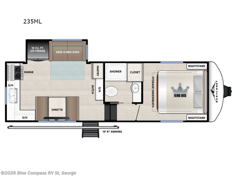 2026 East to West Tandara 235ML - New Fifth Wheel For Sale by Blue Compass RV St. George in Hurricane, Utah features Slideout