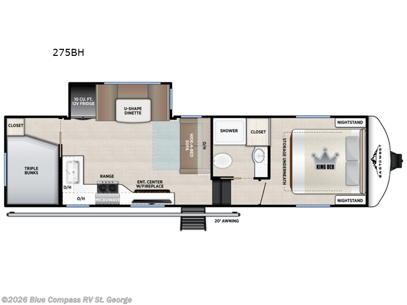 2026 East to West Tandara 275BH - New Fifth Wheel For Sale by Blue Compass RV St. George in Hurricane, Utah features Slideout