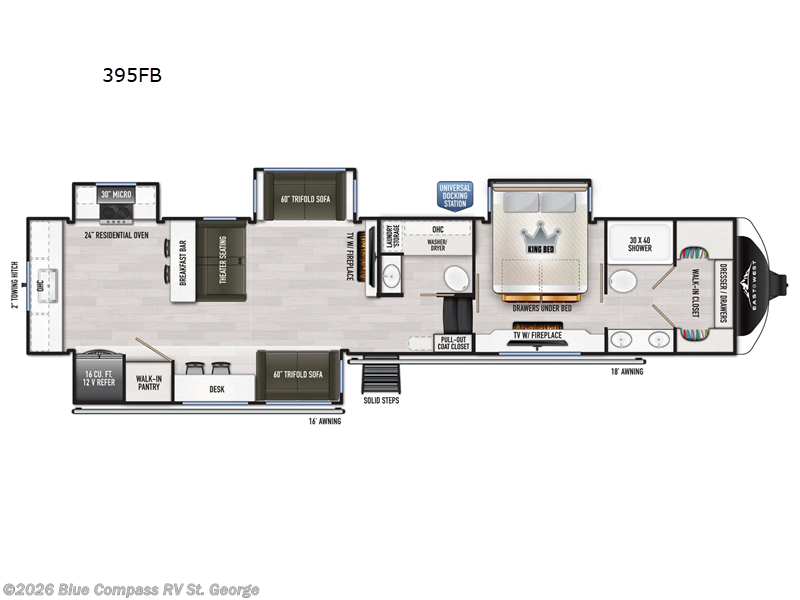 2026 East to West Ahara 395FB - New Fifth Wheel For Sale by Blue Compass RV St. George in Hurricane, Utah features Slideout
