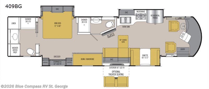 2019 Coachmen Sportscoach RD 409BG - Used Class A For Sale by Blue Compass RV St. George in Hurricane, Utah features Slideout