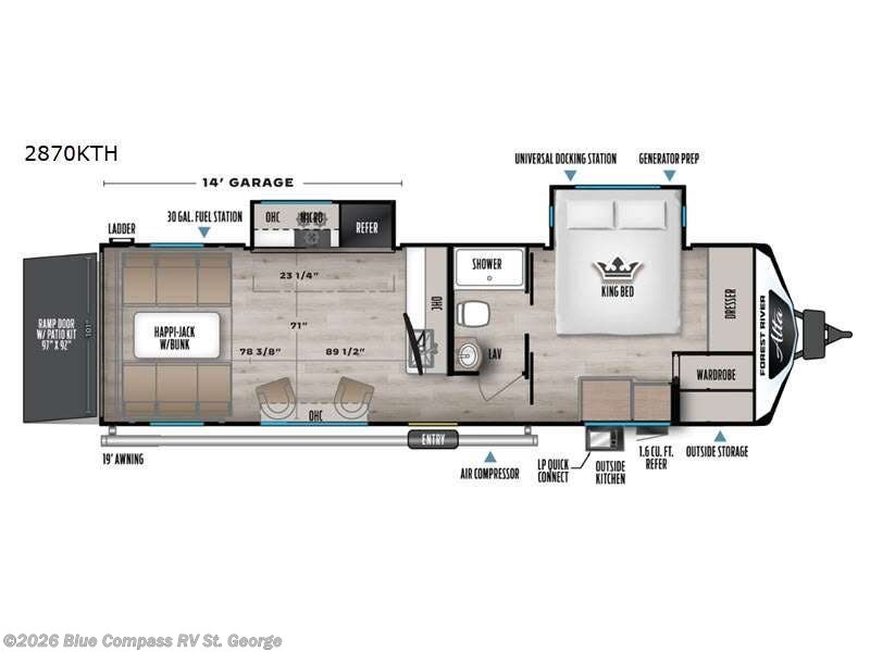 2026 East to West Alta 2870KTH - New Toy Hauler For Sale by Blue Compass RV St. George in Hurricane, Utah features Slideout