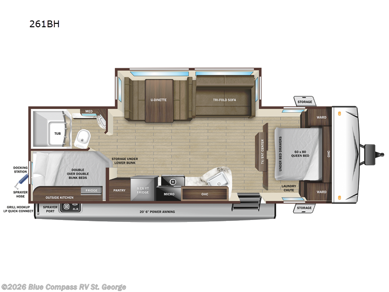 2023 Highland Ridge Mesa Ridge S-Lite 261BH - Used Travel Trailer For Sale by Blue Compass RV St. George in Hurricane, Utah features Slideout
