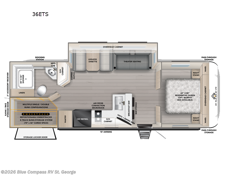 2026 Ember RV E-Series 26ETS - New Travel Trailer For Sale by Blue Compass RV St. George in Hurricane, Utah features Slideout