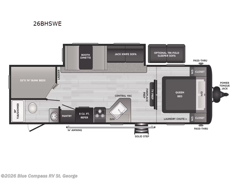 2023 Keystone Hideout 26BHSWE - Used Travel Trailer For Sale by Blue Compass RV St. George in Hurricane, Utah features Slideout