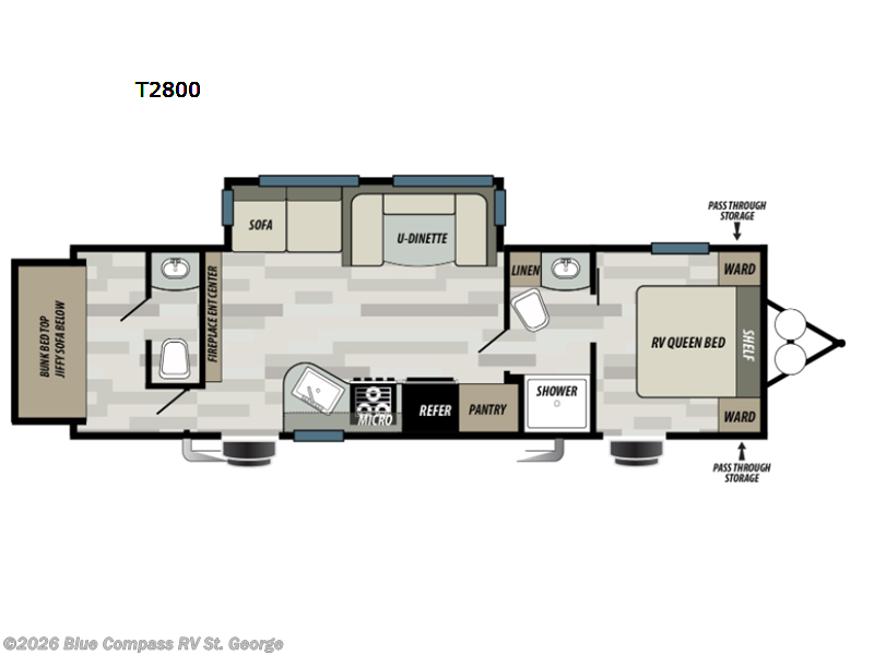 2022 Forest River EVO T2800 - Used Travel Trailer For Sale by Blue Compass RV St. George in Hurricane, Utah features Slideout